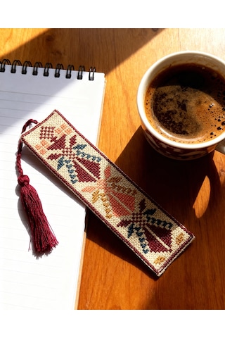 Filistin Nakışlı Kumaş Kitap Ayracı Tatreez 16x5 Cm