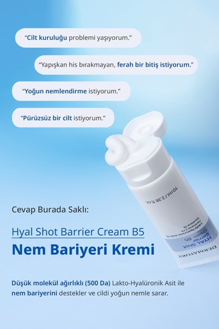 Hyalüronik Asitli Nem Bariyerini Güçlendiren Nemlendirici Krem Dermatory Hyal Shot Barrier Cream B5