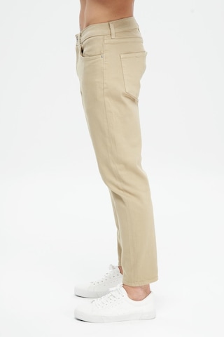 Finn Bej Regular Tapered Fermuarlı Jean Pantolon E 4407-011 Bej