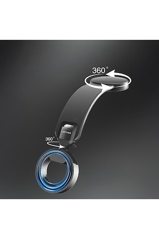 Lenyes Cr185 Magnetik Magsafe Uyumlu Bükülebilen Eğimi Ve Düz Zemin Araç Telefon Tutucu Siyah