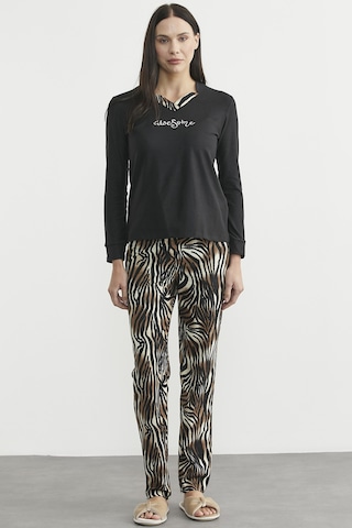 Sementa Leopar Kombinli Pijama Takım - Siyah Siyah