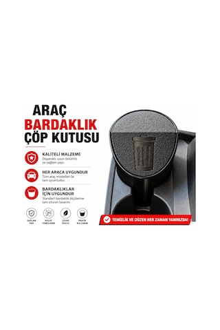 Araç Çöp Kutusu , Araç Bardaklık Çöp Kovası , Araç Bardaklığa Takılan Çöp Kutusu