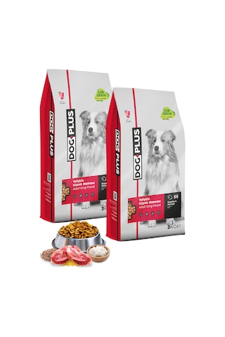 DogPlus Kuzu Etli Pirinçli Yetişkin Köpek Maması 2 x 3 KG