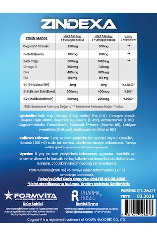 Focus Complex Zindexa Sitikolin Dha Omega 3 30 Softgel