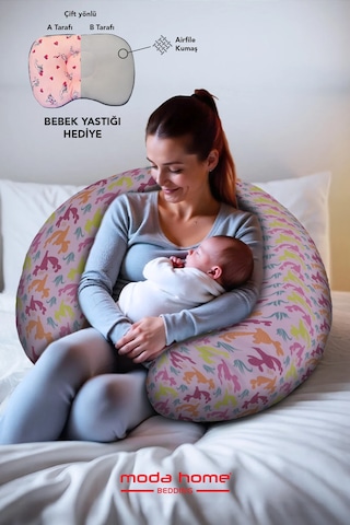 Hamile Yastığı,sarılma Yastığı Aktivite Yastığı Pamuk Kumaş Pembe Pembe - Pembe