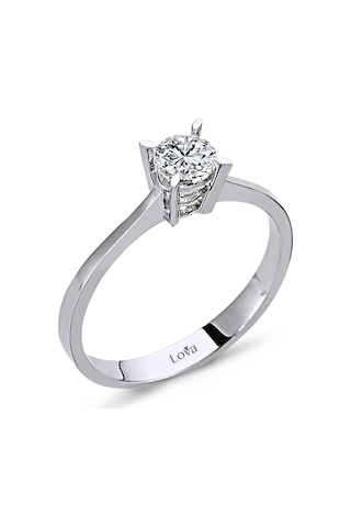 Lova F Renk 0,38 Karat Pırlanta Tektaş Yüzük - HRD Sertifikalı - 1030043