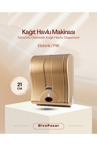 Prestij Otomatik Havlu Dispenseri 21cm Gold