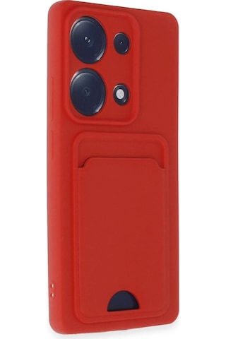 Newface - 610 - Xiaomi Redmi Note 13 Pro 4g Kılıf Kelvin Kartvizitli Silikon - Csmo-tex - - Kırmızı