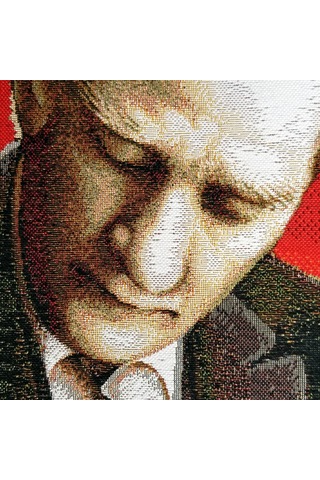 Figüratif Seri-F44 Dokuma Goblen Kumaş-Atatürk Portresi