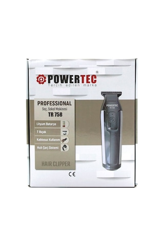 Powertec Tr-758 Saç Sakal Ense Çizim Traş Makine T Bıçak Hız Ayarı Şarj Gösterge Hızlı Fiş Şarj