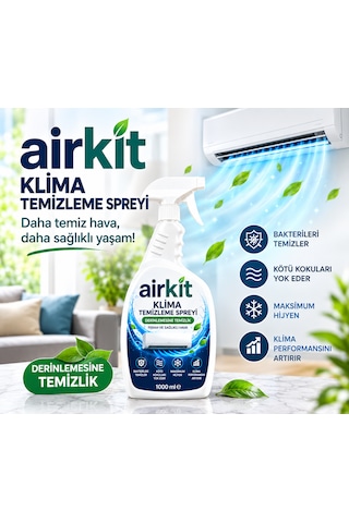Klima Temizleme Spreyi 1000 Ml 1 Litre Derinlemesine Temizlik Ferah Koku Klima Bakımı