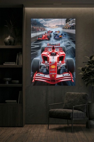 Formula 1 Motors Temalı Dekoratif Cam Tablo -20
