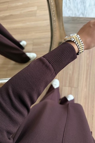 Kahijab Arlena Premium Rayon Takım - Kahverengi Kahverengi