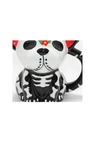 Day Of The Dead Köpek Figürlü 3d Kabartmalı Porselen Kupa Alk4896 Evimdeyokyok Çok Renkli