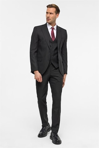 Süvari Gri Slim Sivri Yaka 6 Drop Yelekli Takım Elbise Tk1001100182-s05 Gri