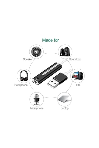 Ancheyn 7.1 Usb Harici Stereo Ses Kartı 3.5mm Çevirici Dönüştürücü Ses Kartı 5072