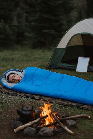 Goocamp -29 C Su Geçirmeyen Piknik/kamp/tatil Uyku Tulumu Mavi Çok Renkli