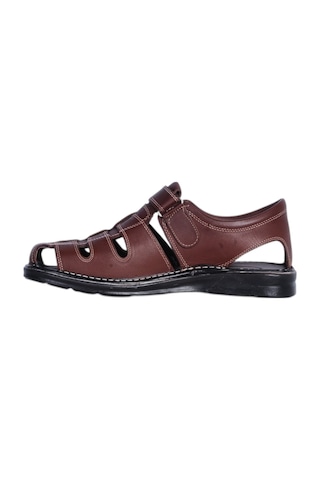 Moda Ayakkabı 659 Kayve Erkek Deri Sandalet Ayakkabı Kahverengi