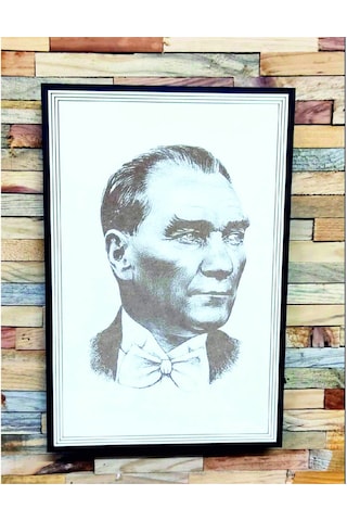 Ahşap Üzerine Lazer Kazıma Mustafa Kemal Atatürk Tablo Duvar Deko