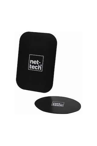 Nettech Çiftli Araç İçi Metal Plaka - Siyah Siyah