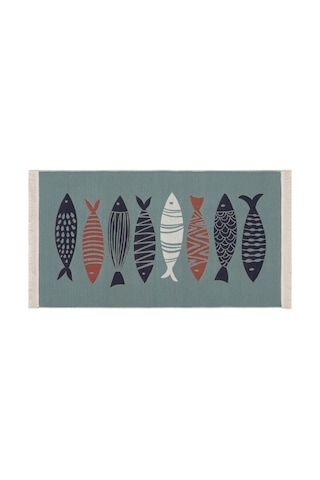 Mudo Home Larıssa Renkli Fısh Kilim Lacivert 80x150 Diğer