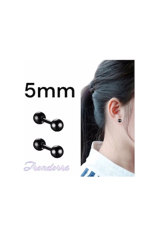 Tezzgelsin Unisex Hipoalerjenik Gothic Punk Paslanmaz Çelik Küpe Siyah