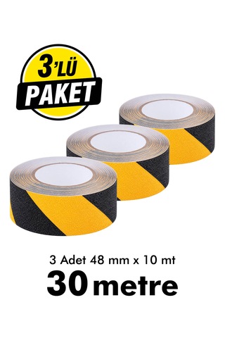 Unitape Sarı Siyah Merdiven/zemin Kaydırmaz Bant 48 Mm X 10 Mt 3 Lü Paket