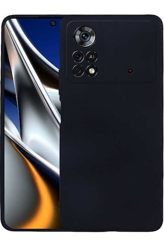 Noktaks - Xiaomi Uyumlu Xiaomi Poco M4 Pro 4g - Kılıf Mat Renkli Esnek Premier Silikon Kapak - Siyah