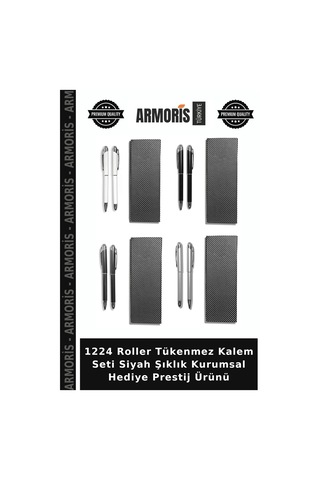 1224 Roller Tükenmez Kalem Seti Siyah Şıklık Kurumsal Hediye Prestij Ürünü Çok Renkli