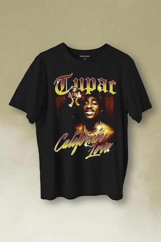 Tupac 2pac Shakur Rap Music West Coast 90s Rap Baskılı Tişört Unisex T-shirt 001
