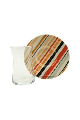 Heybeli 6 Kişilik 12 Parça Çay Seti 160 Ml Çok Renkli