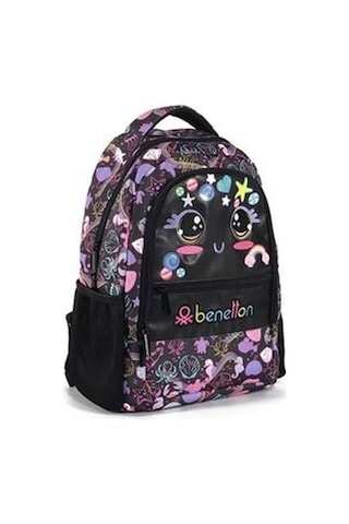 Benetton Siyah Renkli Sırt Çantası-03686 Çok Renkli