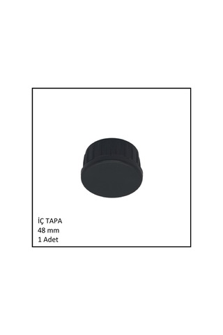 Plastik İç Tapa, Yuvarlak, 48 Mm Siyah
