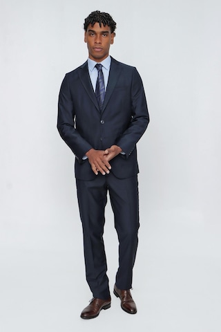 İmza Lacivert Düz Gabardin Mono Yaka 2 Düğme 6 Drop Comfort Fit Basic Takım Elbise 1001250009 206 Lacivert