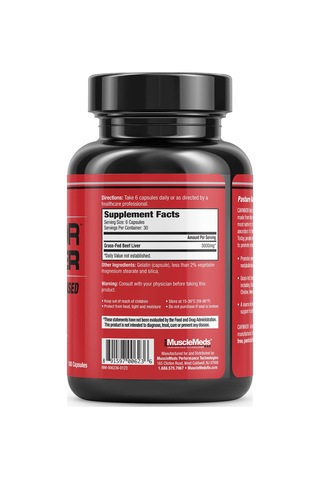 Musclemeds Carnivor Grass-fed Beef Liver 180 Capsules
