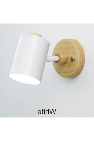 Tongxida Ahşap Tabanlı Gu10 Duvar Lambası, Pratik Açma/kapama Düğmeli, Beyaz Beyaz
