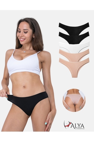 Alya Underwear Kadın Brazilian Külot 5 Adet Ten Karışık P02