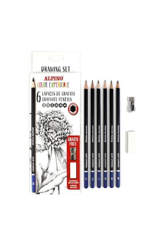 Alpino Color Experience 6 Lı Grafit Kalemi 1 Paket Dereceli Çizim Kalemi Eskiz Kalem Seti Kalemtraş Silgili