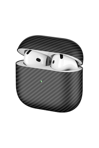Apple AirPods Uyumlu 4 Zore Airbag 43 600d Karbon Fiber Kulaklık Kılıfı Siyah