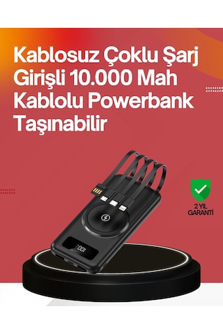 Northcity 10000mah Kablosuz Şarjlı Hızlı Powerbank Şarj Derdi Olmayan Özgürlük