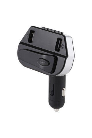 V6 2'si 1 Arada Çift Usb Bağlantı Noktaları Araç Şarj Cihazı Ve V4.2 Bluetooth Kulaklık Kulaklık, Ahizesiz Arama Desteği Siyah