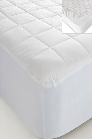 Evony Fitted Kapitoneli 160x200 Cm Çift Kişilik Yatak Koruyucu Çarşaf Beyaz