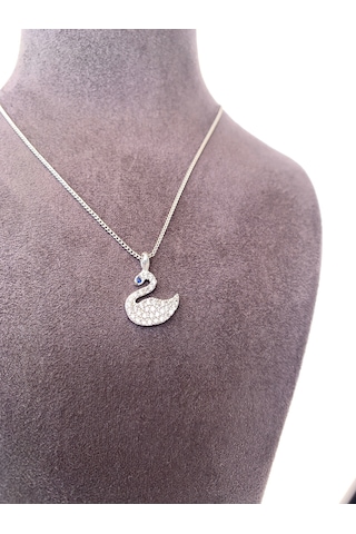 Kuğu Kolye Minimalist Kristal Taşlı Gümüş Renk Çelik Kolye Kuğu Kolye Minimalist Kristal Taşlı Gümüş Renk Çelik Kolye
