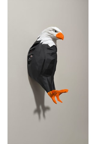 Kartal Şeklinde Renkli Dekoratif Gece Lambası / Aplik Beyaz - Siyah