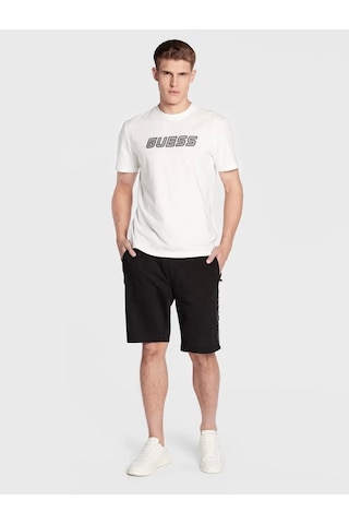 Guess Erkek Logo Şeritli Siyah Şort Siyah