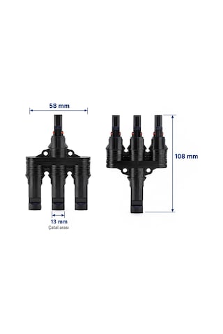 Powermaster Pm-28872 3'lü Güneş Paneli Paralel Bağlantı Konnektörü 2 Adet