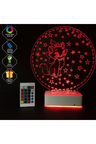 Çocuklara Özel 3D Kedi Ve Yıldızlar Masaüstü (459258884)