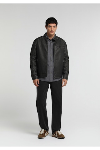 Colin's Colins Slim Fit Dik Yaka Fermuarlı Astarlı Erkek Siyah Mont Pu Cl1082070 Q1.v1 Blk