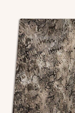 DeFacto A Kesim Yılan Derisi Desenli Yüksek Bel Saten Midi Etek E3020AX24WNBN320 Kahve