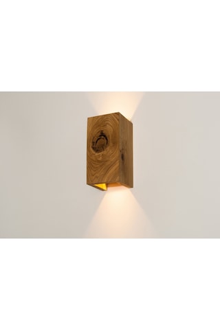 Decarthua Yansıtma Tasarımlı Çift Yönlü Ahşap Salon Duvar Aplik Amber